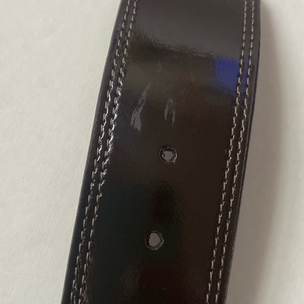 Banana Republic Genuine Patent Leather Brown Wide Belt Size M - Picture 9 of 13